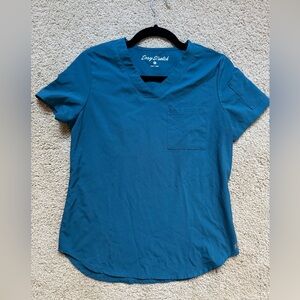 Easy Stretch Teal, scrub top, XS